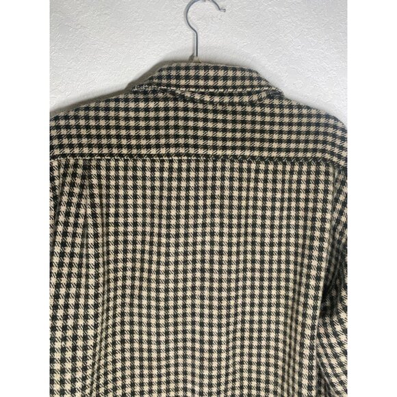 Abercrombie & Fitch Wool Blend Big Shirt Mens Size S Houndstooth Button Up Outdo - Picture 9 of 14